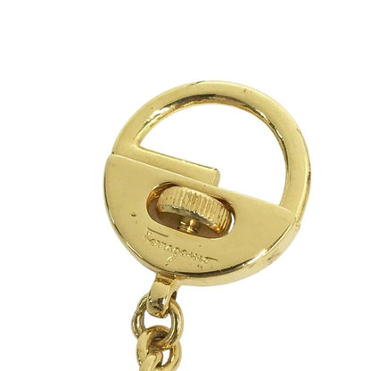 Salvatore Ferragamo 22-5641 Authentic Gancini Charm Key Ring Holder Gold W/Box