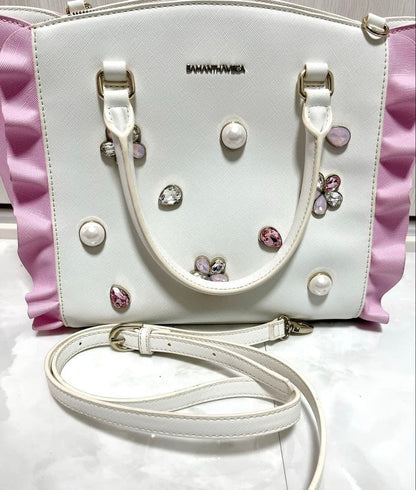 Samantha Vega Cardcaptor Sakura Collaboration Frill 2Way Bag White Pink Leather