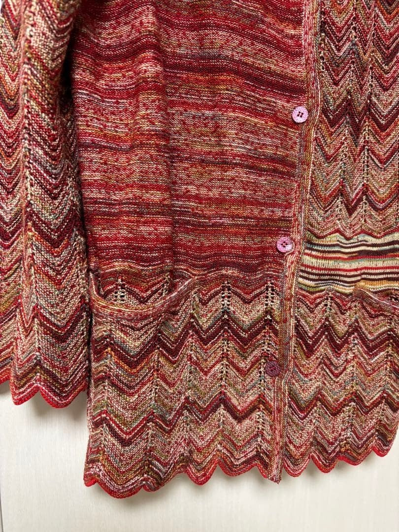 Missoni Women XL Zigzag Pattern Cardigan 48 Luxury Elegant Unique Italian Used
