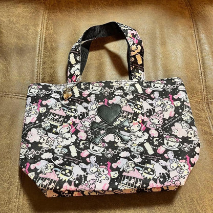 Sanrio Tokidoki Mini Bag Handbag Black Allover Character Pattern Compact Cute