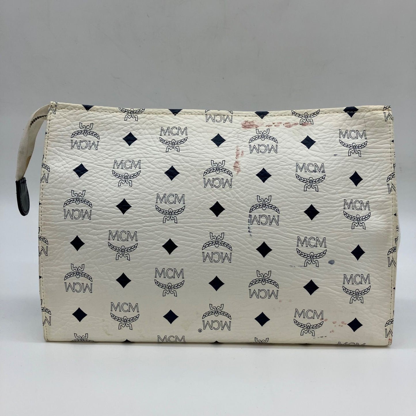 MCM Clutch Bag Leather White Authentic Women D:2.76” H:7.87” W:11.42” 5491