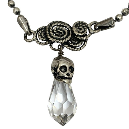 Diesel Women Crystal Skull Bracelet Sv925 Length 19cm Luxury Stylish Urban Italy