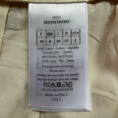 Christian Dior Skirt Knee Length Off White Floral Embroidery Size M 50cm