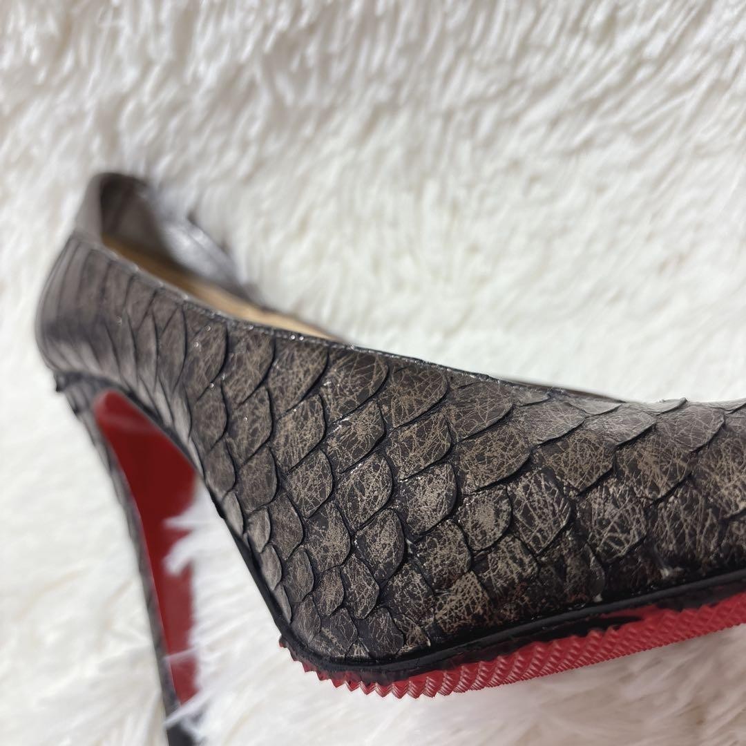 Rare Christian Louboutin Python Metallic Pumps Size 36 US 6 Red Sole Heels