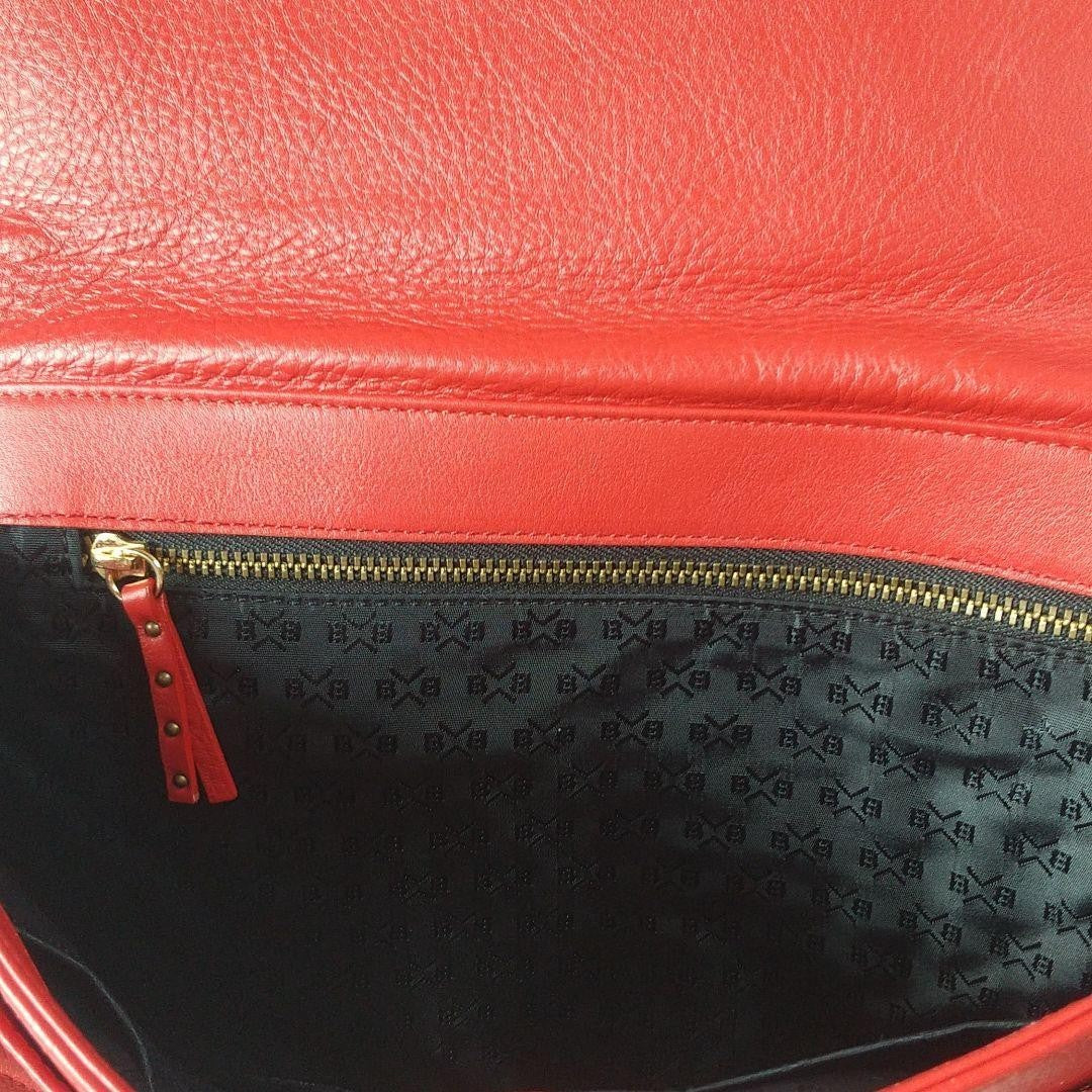 Lara Bohinc Studded Chain Handbag Purse Leather in Red USED Good Condition