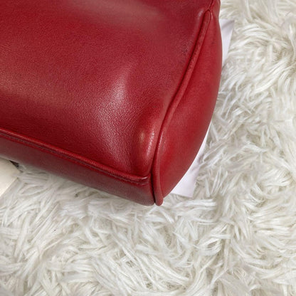 Rare COACH Vintage Turn Lock Red Leather 2 Way Shoulder Hand Crossbody Bag Auth