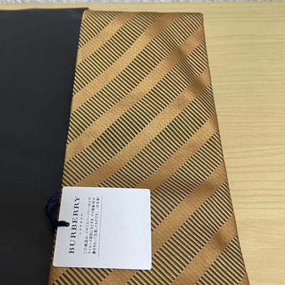 Burberry Tie Striped Border Glossy Elegant Gorgeous Fashionable USED NO BOX