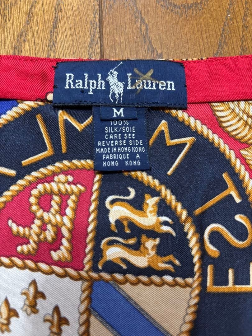 Ralph Lauren medal print knee length wrap skirt Rare vintage Collection ued