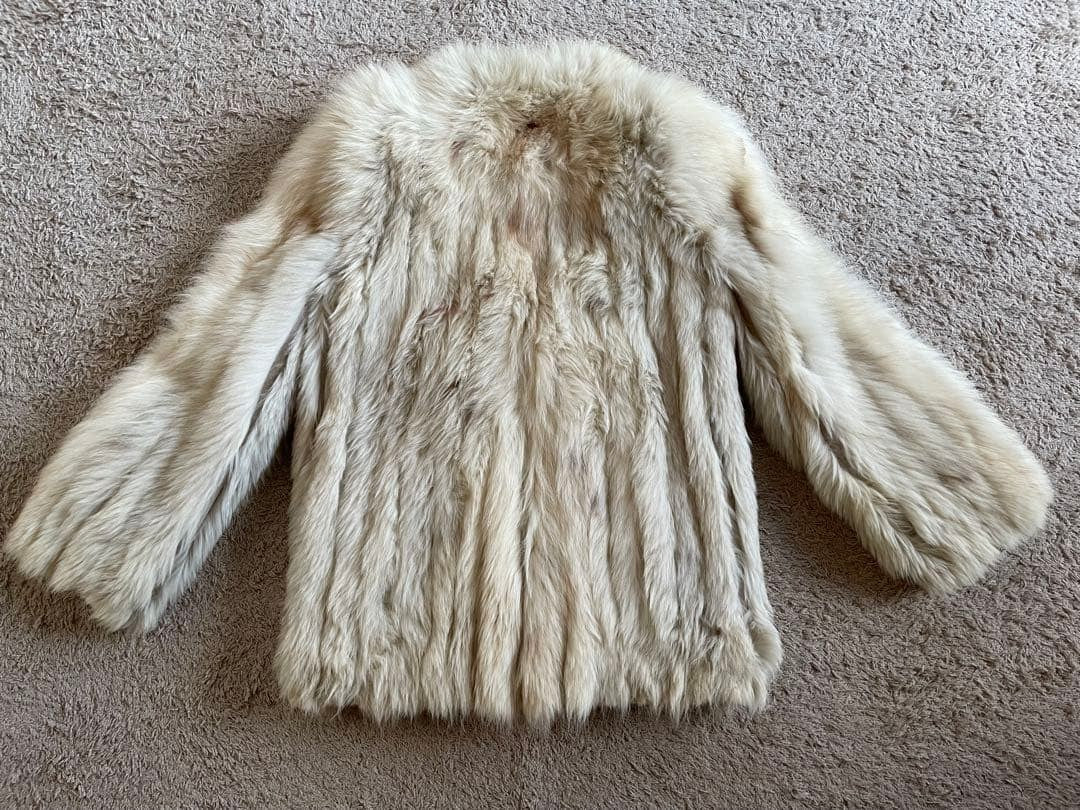 SAFURON Fur Jacket Width 46cm Vintage Brown Hook Coat Remake Material Rare