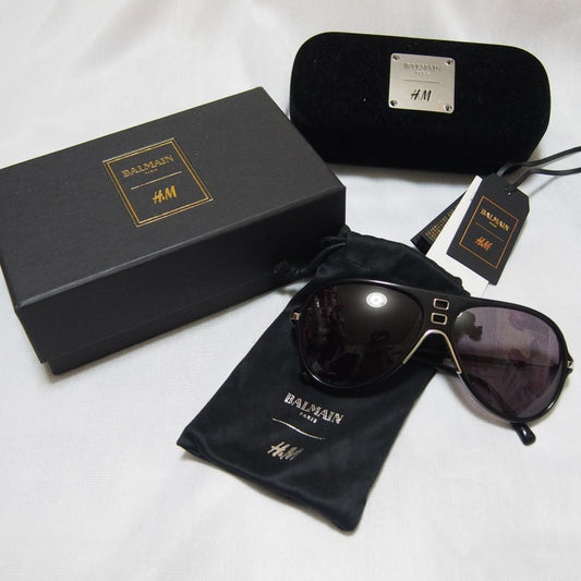Balmain x H&M Sunglasses Black Silver ( Box tags case included ) Almost unused