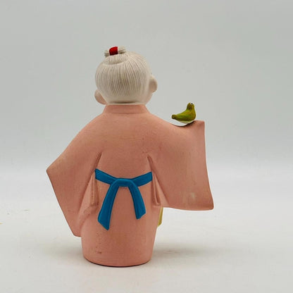 T Hakata Doll Japanese Traditional Crafts Kokeshi Uguisu Bird Kimono Girl