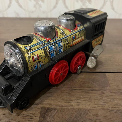 【Antique】Showa Retro Wind-Up SL Puff-Puff Train Locomotive Toy