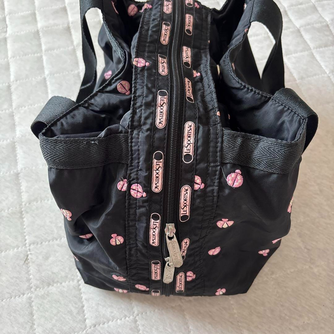 LeSportsac Ladybug Nylon Shoulder Hand Bag Balck From Japan W14×H8 ×D7in