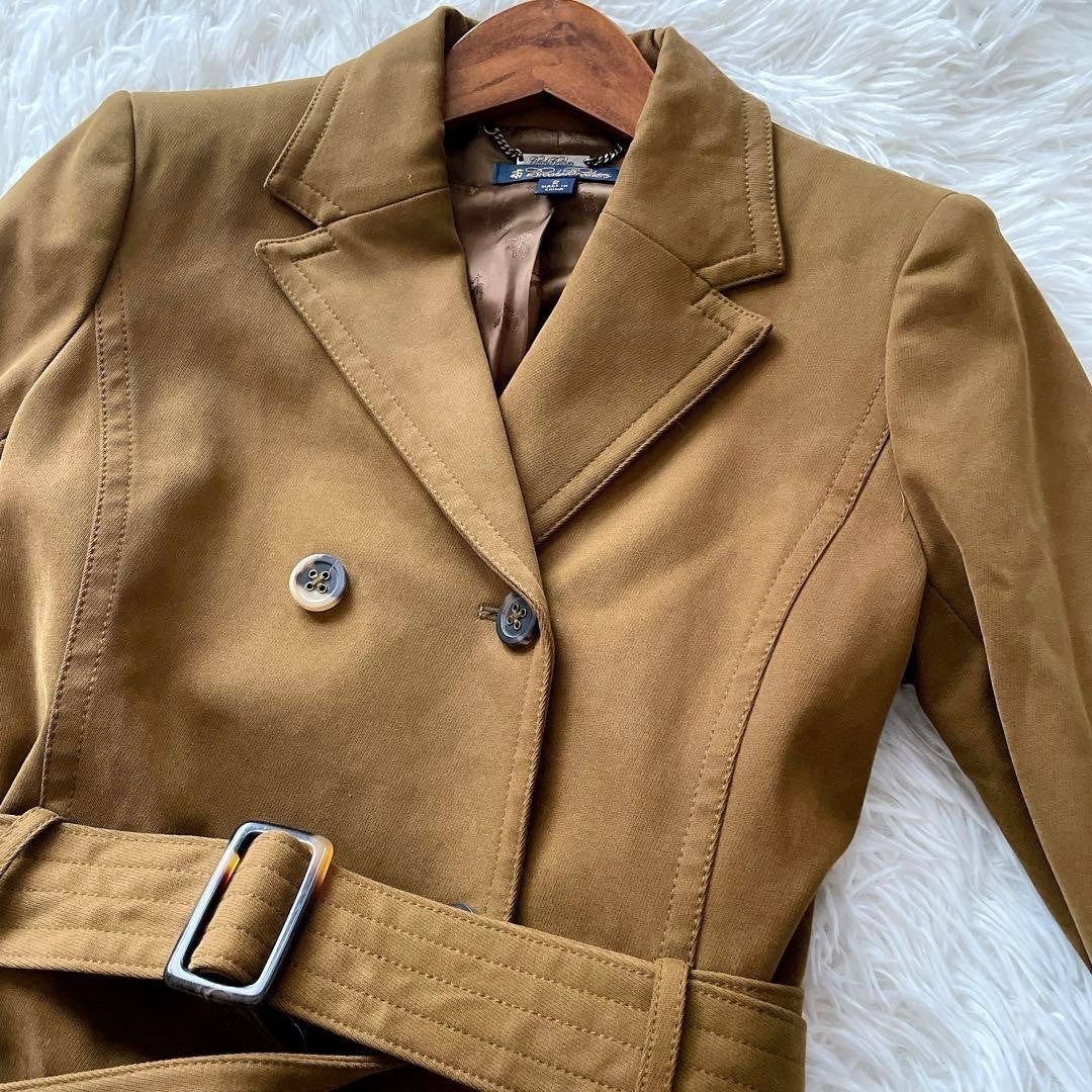 Brooks Brothers Women M Dark Brown Trench Coat M Women'S All Over Lining Pattern