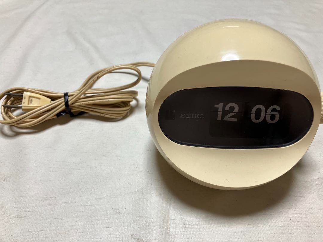 SEIKO SD506 Space Age Retro Flip Clock White Blue Vintage Used