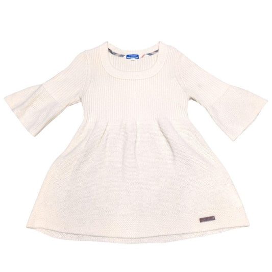 Burberry Blue Label Knit A-line Dress Flare Sleeves Ivory Used