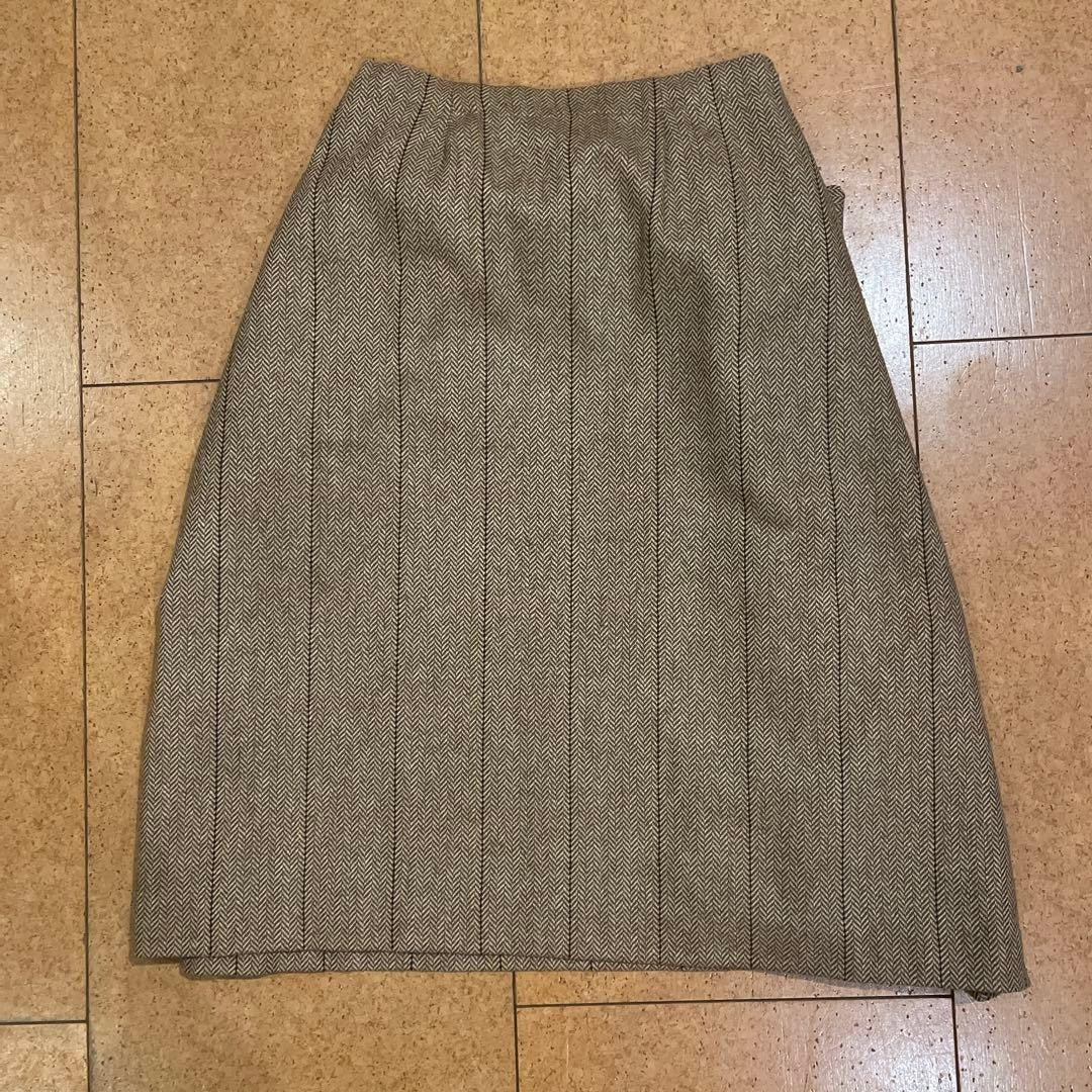 ANTONI & ALISON Wool Long Skirt Size 8 UK Made Check Pattern