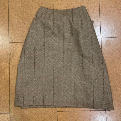 ANTONI & ALISON Wool Long Skirt Size 8 UK Made Check Pattern
