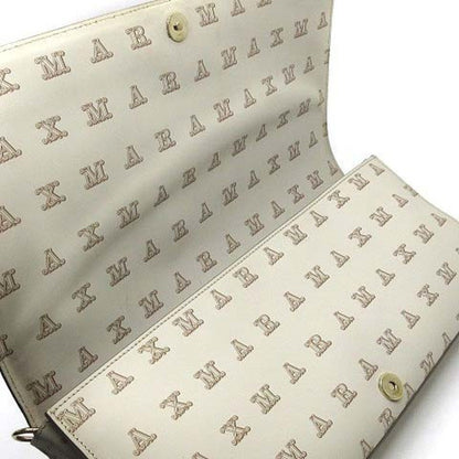 Max Mara Gram Monogram Leather 3-Way Shoulder Waist Bag Beige Women Authentic