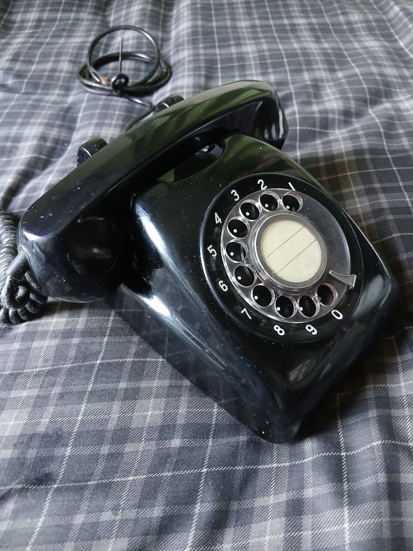 Black rotary dial telephone Showa retro vintage antique