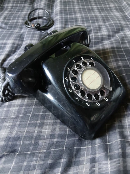 Black rotary dial telephone Showa retro vintage antique