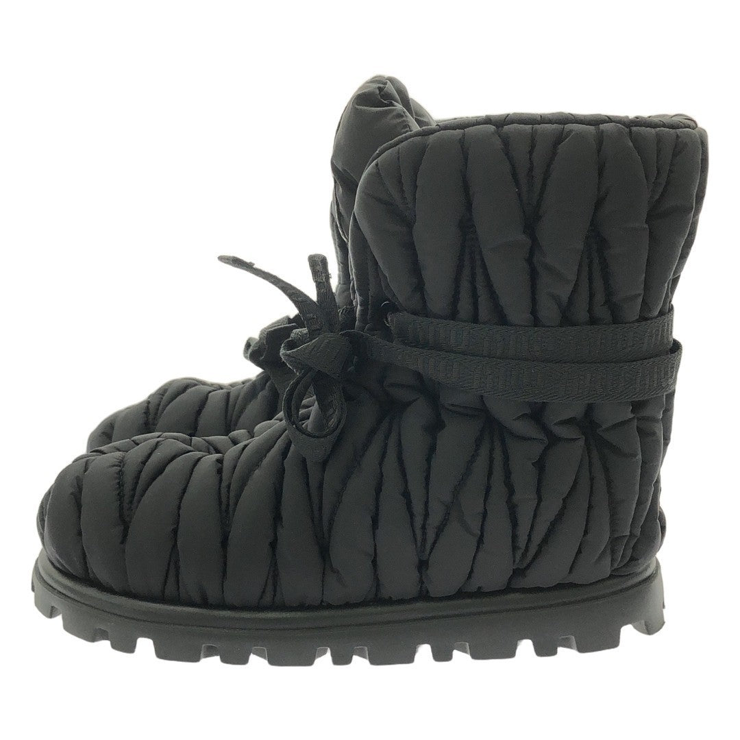 Miu | Padded Matelasse Booties 5U558D Logo Short Boots 35 NERO Women Used KLDR-0