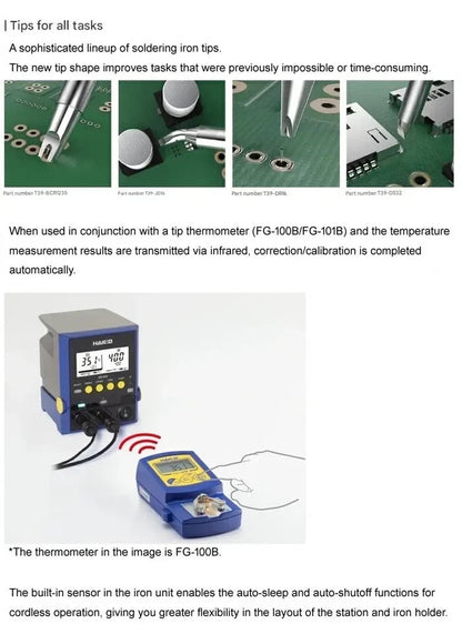 Hakko FX971-81 Soldering Station 100V with 2-Pin Grounded Plug Japan Import New