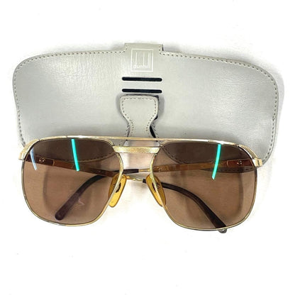 DUNHILL CP-A0167 Men’s Sunglasses Retro Vintage Brown Lens Gold Flame With Case