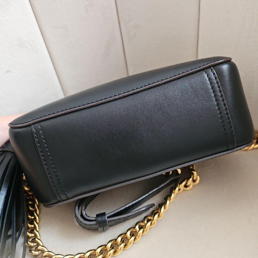 ANYA HINDMARCH CROSSBODY EYES Black Shoulder Bag Leather Used Women Very Good