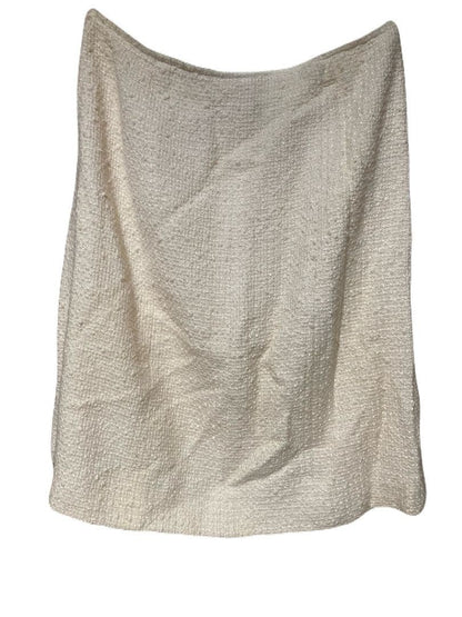 USED CHANEL TWEED SKIRT, SIZE 40, IVORY. ACCEPTABLE
