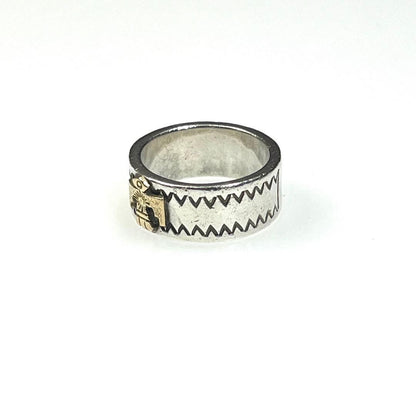Arizona Freedom Ring, Thunderbird Motif, 18k Gold, Sterling Silver 925