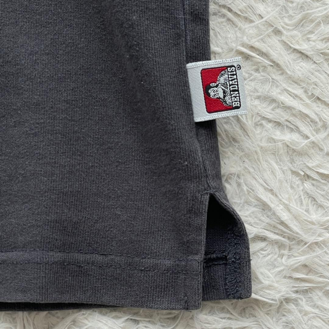 Ben Davis Long Sleeve T-Shirt Arch Logo Embroidery Charcoal Gray Japan