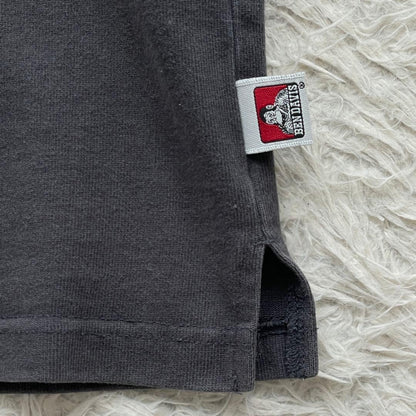 Ben Davis Long Sleeve T-Shirt Arch Logo Embroidery Charcoal Gray Japan
