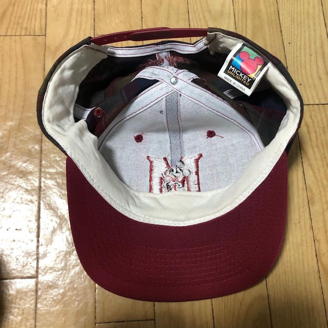 Disney 90S Vintage Mickey Mouse Check Snapback Cap Limited Edition Men's hats