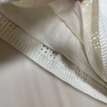 D.I.A. Lace-Up Set Up White Knit Women's Size S From Japan