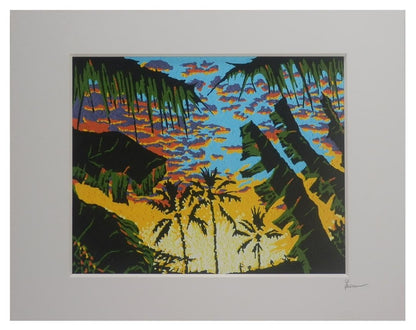 Hawaii Painting Replica Puamana Tropical Sunset Painting Poster