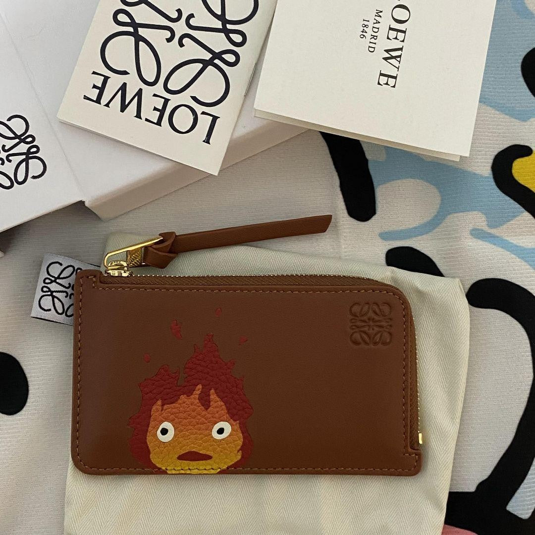 LOEWE x Howl's Moving Castle CALCIFER Zip Around Card Case Wallet Used briefly 3
