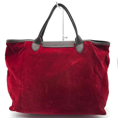 Rare Longchamp Velvet Tote Bag Bordeaux A4 Compatible 5aGood condition