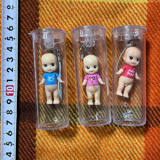 Sonny Angel Cased Figure Keychain Strap Set of 3 Kewpie Rare Vintage Unused