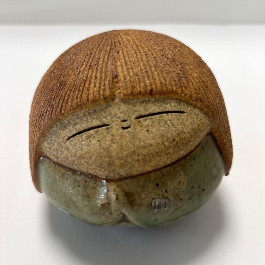 Antique ceramic doll, ceramic kokeshi, artist doll, retro kimono, child