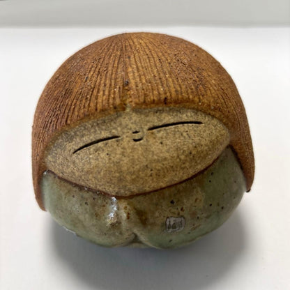 Antique ceramic doll, ceramic kokeshi, artist doll, retro kimono, child