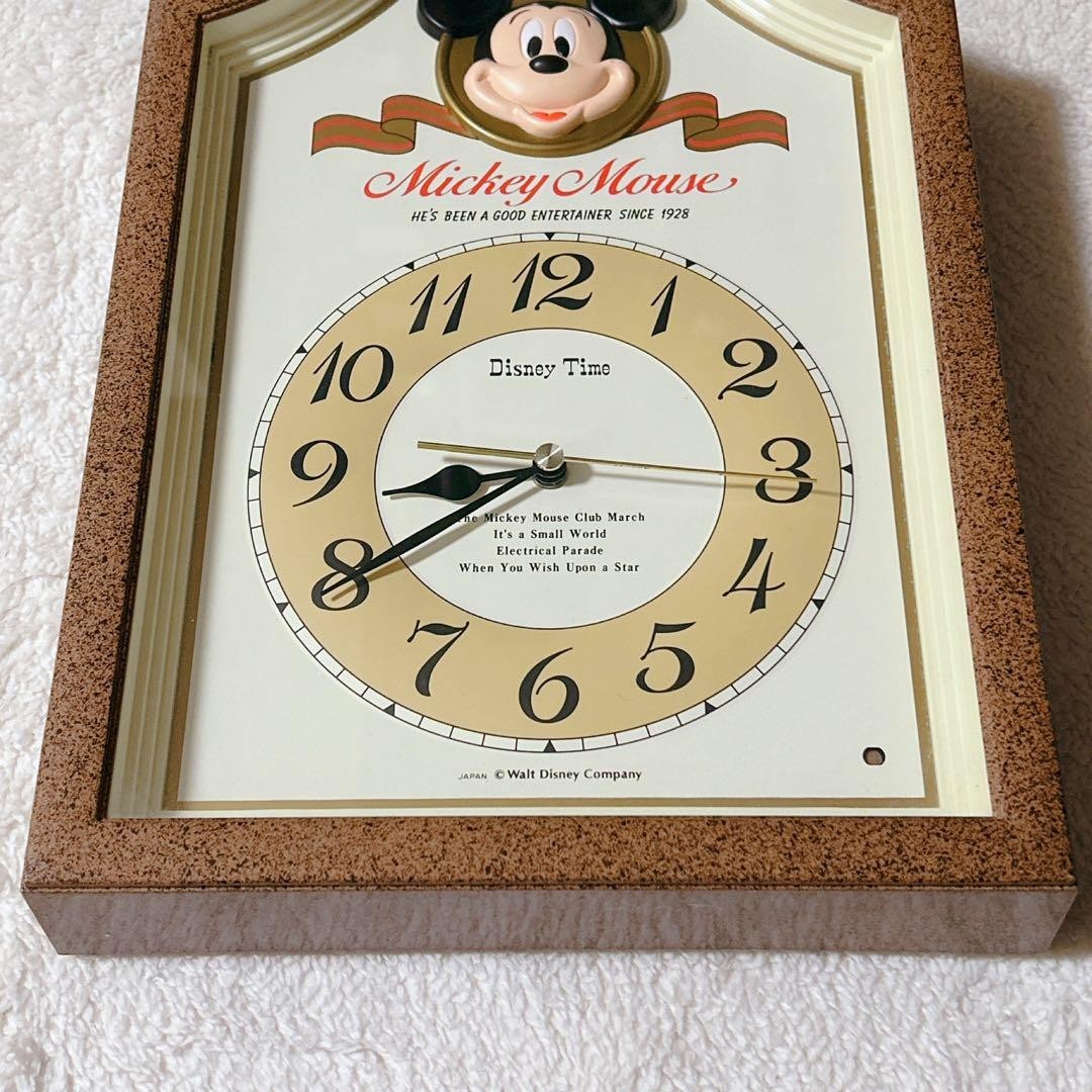 Seiko Disney Time Wall Clock Retro Mickey Mouse With Music Series Antique Used