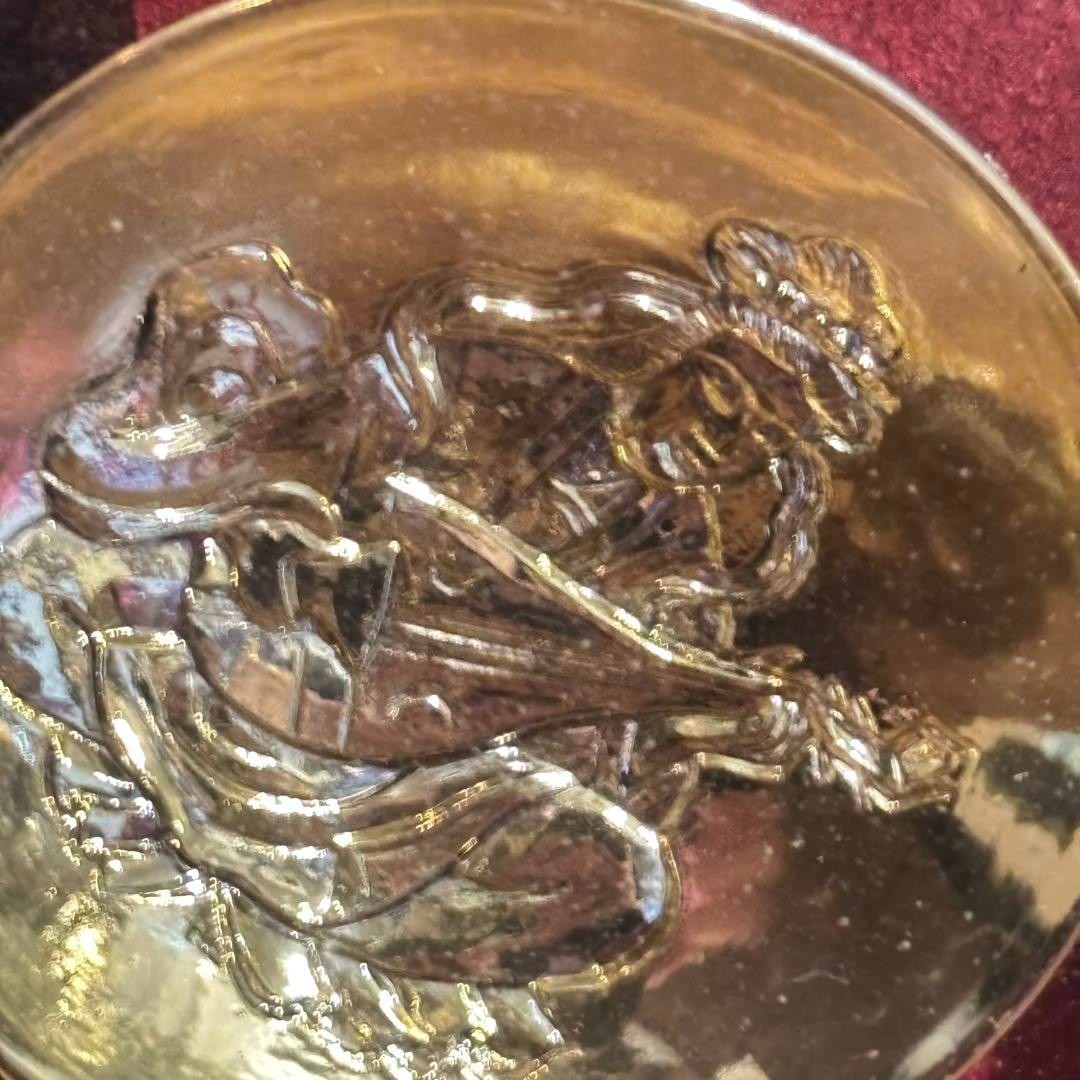 Seven Lucky Gods Fan Gold Cup 24KGP Wall Hanging Ornament