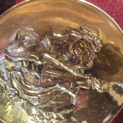 Seven Lucky Gods Fan Gold Cup 24KGP Wall Hanging Ornament