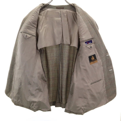 LANVIN 90s Wool Old Check Pattern suit Setup ST50-56 gray Men's