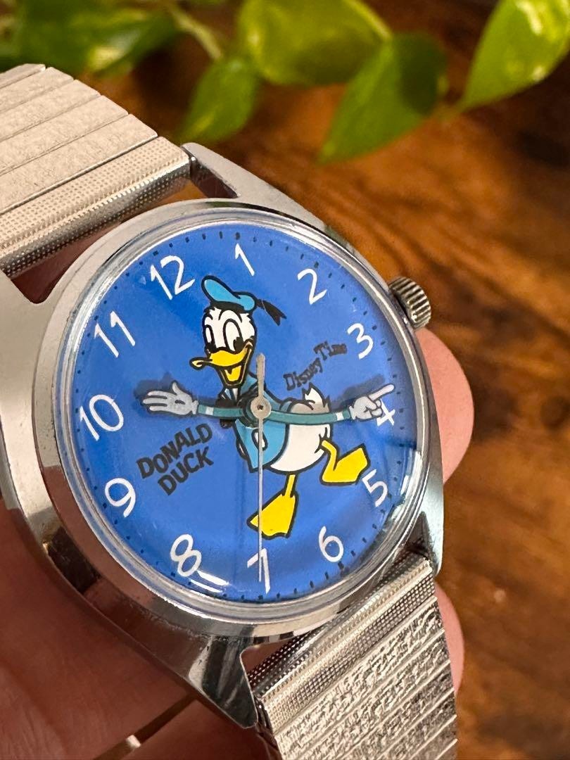 Disney Analog Manual Women Rare Retro Donald Duck Watch (Hand-Wound) Vintage