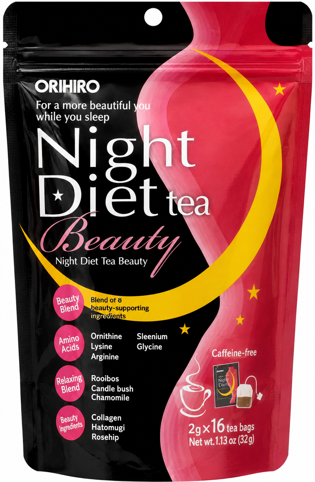 Night Diet Orihiro Tea Beauty 16 bags×10packs Kintoki ginger caffeine-free JP