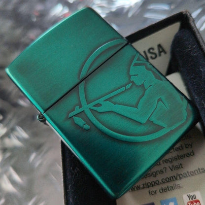 Natural American Spirit Green Zippo Oil Lighter & With portable ashtray 2017Rare