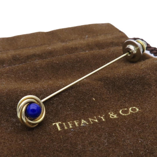 Tiffany & Co. Vintage Yellow Gold Lapis Lazuli Pin Brooch K14 Natural Stone