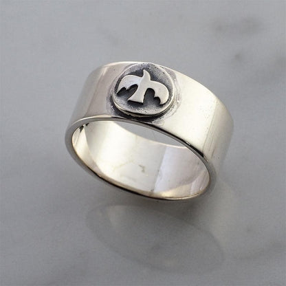 Sterling Silver 925 Thunderbird Ingot Flat Ring, US Size 10.25